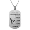 To My Son Daughter Pendant Necklace Dad Mother Love to Children Kids Birthday Gift Stainless steel Necklaces