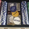 Nuevo portátil 500 fichas Juego de fichas de póker Texas Hold'em Cards Funda de aluminio para juegos deportivos recreativos