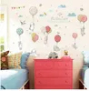 Cartoon diy super cute balloon rabbit wall sticker for kids room birds cloud decor furniture wardrobe bedroom living room decal