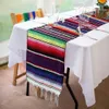 Geweven Mexicaanse Serape Tafel Runner Fiesta Themed Party Decoratie Mexicaanse Katoen Tafelkleed Blauwe Deken Tafel Runner Tafel Cover Mode