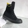 2021 Spring Canvas Boots Female Black White Platform Boots Comfortable Women's Ankle Boots 9#20/20d50