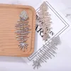 Groothandel- Ontwerper Overdreven Mooie Leuke Oceaan Vis Bone Glinsterende Diamond Crystal Long Tassel Hanger Stud Oorbellen voor Dames Meisjes