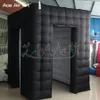 White Inside and Outside Black Inflatable Photo Booth Cube Tent with Two Doors Enclosure Backdrop with Window on Top for Sale