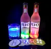 Kleurrijke Ronde Onderzetters Vervangbare Batterij LED Lichte Flesstickers Mode Party Cup Bodem Sticker Populaire SN1011