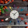 تصميم جديد Creative Wall Clock Multicolor Home Decoration Cetlery Catlery Otensil Spoon Fork Clock Clock Clock Decor