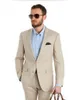 Мода Beige Groom Tuxedos Отлично Нотч Мужчины Groomsmen Свадебный смокинги Blazer Мужчины официально костюм Пром костюм (куртка + брюки + Tie) 281