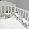 Baby Bed Protector Bumper Born 4 Twist Pure Cotton Weave Swot Not Crib Decor Ball Protector Infant Room Bed Liber Decoration 240422