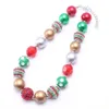 Neueste Weihnachten Design Kid Chunky Halskette Schöne Farbe Mode Bubblegum Bead Chunky Halskette Kinder Schmuck Für Kleinkind Mädchen