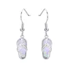 Mignon pantoufle blanc bleu opale de feu 925 boucles d'oreilles en argent Sterling mode femmes Zircon fête de mariage pendentif boucles d'oreilles 5324208