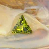 Orange loose triangle zircon 8mm*8mm cubic zircon transported in vacuum-packed oysters