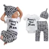 Newborn moustache Print clothing set Baby Boys Little Brother Romper Bodysuit and Pants Leggings with Hat Outfits Set suit LJJA3311-4