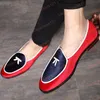 Red Suede Loafers Men's Flats Tassel Breathable Shoes Slip-On Men Formal Dress Shoes Big Size 48