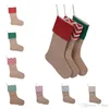 12*18 Inch Canvas Christmas Stocking Gift Bags Xmas Large Size Plain Original Burlap Socks 18 Inches Stockings for Family Holiday Home Decor Party Decorations