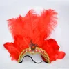 Indian Crystal Crown Feather pannband Party Festival Celebration huvudbonad Carnival Headpiece Headgear Halloween New271w