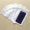Pacotes de caixas de celular Pacotes z￭per transparente p￩rola white poly opp de embalagem sacolas de varejo saco de embalagem de pl￡stico PVC para cabo USB