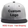custom cap 3D embroidery logo flat brim tennis hip hop tour full close fitted trucker baseball sport custom customized snapback hat