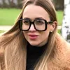 Gros-lunettes cadre Sexy Surdimensionné Carré Designer Femme Lunettes Optique Cadre Mal mode Clear Lens Eye 2019
