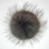 Factory Wholesale Colorful Raccoon fur Fluffy Pom Poms accessories / Balls natural or dyed solid colours with detachable metal snap button