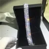 Luxe vrouwelijke witte goud gevuld armbanden t vorm 5a cz zilveren kleuren bruiloft armband voor vrouwen mode diamant sieraden