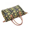 Portable Sunflower Printed Travel Organizer Makeup Bag Large Capacity Cosmetic Bags Wash Bags Canvas Underwear Storage Bag RRA1670