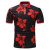 2018 nova chegada manga curta homens s impressão floral algodão mens casual camisa de moda eu tamanho m-3xl