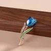 Diamond Flower Tulip Broche Pins Emaille Bloem Broche Corsage Revers Pins Designer Broches Bruiloft Broche Mode-sieraden voor Vrouwen