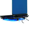 沈黙LEDファン2 USBポート調整可能なノートブックホールダーのためのラップトップクーラー冷却パッドMacBook Air / Pro 12  -  17.3