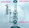 Glass Bongs Hockah Dab 장비 녹색 검은 분홍색 보라색 파란색 물 파이프 재 포수 그릇