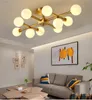 Nordeuropa LED Modo Glaskugel Kronleuchter Beleuchtung Gold Pendelleuchte Glas Lampenschirm Deckenleuchte für Wohnzimmer Schlafzimmer Resta261N