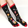 Christmas Toe Skarpety 8 Stylami Kobiety Śmieszne Cartoon 3D Drukowane Pięć Palców Skarpetki Snowman Santa Ciepłe Mid-Calf Long Stocking OOA7202