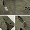 Mänskjorta Militär Mens Långärmad Slim Fit Camisa Masculina Khaki Army Green Shirt Högkvalitativ skjorta Män Underbar