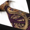 Conjunto de diseño para la fiesta corbata pañuelo F10 multicolor de Paisley de los hombres de tamaño extra largo
