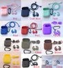 13 Färger 3in1 Non-Slip Silikon Tjockad Skydd Earphones Pouch Skyddande hud Anti-Lost Wire Eartips Wireless Earphone Väska till AirPod