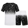 Herenkleding Set Summer Sky Print T-shirts Korte Mouw Mode Mens Korte Sets Casual Mannelijke Slanke Fit Ronde hals Top Mannelijke Kleding