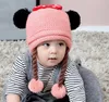 5Colors Baby Cute Bow Winter Hat pałąk Peruka Dzianiny Dzieci Wełniane Czapki Knione Bezpłatny statek 5