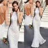 Abiti da sposa da damigella d'onore con reggicalze in pizzo bianco affascinante 2020 Abiti da sposa da giardino senza schienale Abiti da sposa da spiaggia con spalle scoperte Go274W