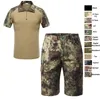 Outdoor Camouflage Shirt and Shorts Set Battle Dress Uniform Tactical BDU Set Army Combat Clothing NO05-012