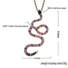 14K Or Iced Out Twisted Snake Pendentif Collier Cz Bling Pendentif Hommes Hip Hop Micro Pave Cubique Zircone Diamants Simulés