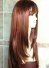 Parrucca/capelli castani rossi lunghi di rame di nuovo modo