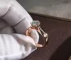 古典的な6つの爪のファッションジュエリー925スターリングシルバーローズゴールドフィル高品質ダイヤモンド永遠の女性の結婚式の婚約バンドリングギフト