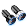 LED Display Dual USB Car Charger 5V 2.1A Universal Mobile Phone Car-Charger for Samsung S8 S9 Huawei Tablet Free Shipping