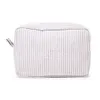 Gray Seersucker Cosmetic Bags Us Warehouse 25pcs Lot Classic Designer Makeup Bags Cotton Stripes Accessories Gift Dom059
