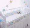 Ins Hot 2m lengte baby bed pluche kussens hek decor puur weven pluche knoop knoop krib bumper protector kinderkamer