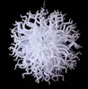 Luxury Murano Blown Glass Modern Chandelier Round LED Light Source 100% Handmade White Glass Chandelier for Sale