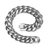 Joyería Popular de moda de alta calidad 7 ''-11" 316L acero inoxidable 22CM plata Cuba Curb cadena hombres mujeres pulsera