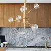 Lámpara colgante de cristal de estilo conciso, creativa y moderna, con burbujas de cristal, para estudio, sala de estar, restaurante, cafetería, 2020