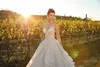 Country Style A Line Wedding Dresses Spaghetti Straps Beads Sashes Floor Length Backless Wedding Dress Bridal Gowns Robe de mariee
