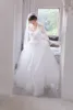 Vestido de baile de hadas Vestido de novia marfil Tren de barrido Pliegues Vestidos de novia de tul