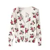 Luxe mode bloemen print vest truien vrouw lente val gebreide jassen elegante zakelijke kantoor dame cardigan winterjassen truien