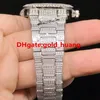 Ny lyx 40mm Diamond Mechanical Man Diamond Watch All Diamond Band Automatisk rostfritt st￥l Herrklockor2992